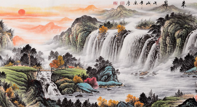 旭日东升迎百福——宋唐画家手绘装饰画赏析