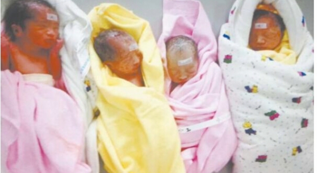 稀奇!27岁产妇早产 双龙双凤4胞胎取名“东南西北”