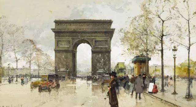唯美巴黎街景 赏析画家Eugène Galien-Laloue插画作品