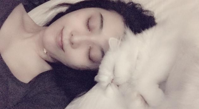 范冰冰半夜看剧本晒猫 为偶像潘迎紫加盟新剧激动不已
