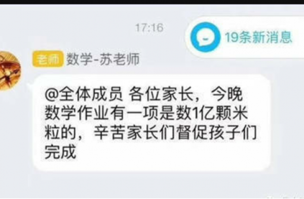 老师回应数一亿粒米 这份作业是可笑还是创新
