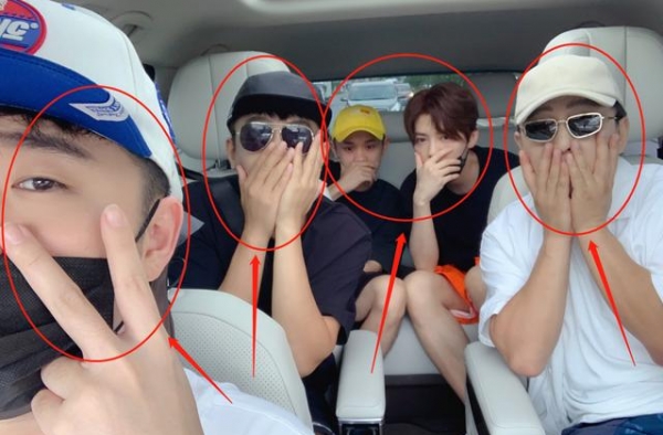 邓超鹿晗陈赫在风中拍视频，鹿晗发际线太抢镜，这发量是认真的？