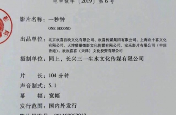 张艺谋新片一秒钟过审，由张译和范伟领衔主演，女主气质不输巩俐