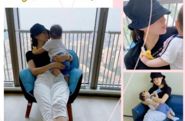 章子怡晒儿子照片，下意识遮脸的动作明显，对儿子女儿待遇不一样