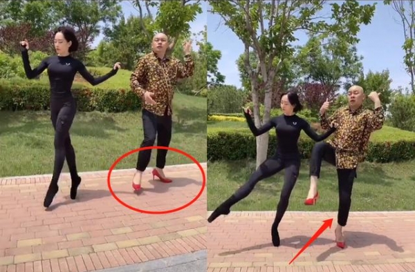 程野穿高跟鞋热舞，频繁换美女搭档，真实媳妇曝光遭嘲嫦娥配八戒