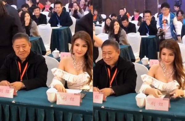 杜旭东杨丽菁同台对比大，女方穿着太性感，杜旭东被指想看不敢看