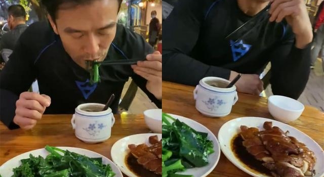 51岁唐文龙露面苍蝇馆，餐具泛黄还破损，吃青菜无人识太心酸